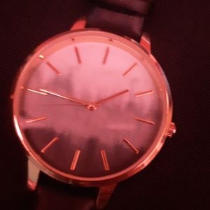 Silver and black watch